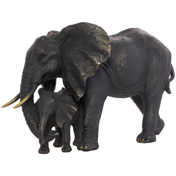 Escultura familiar de elefantes