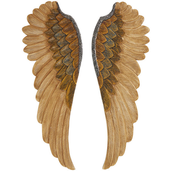 Escultura de pared alas doradas