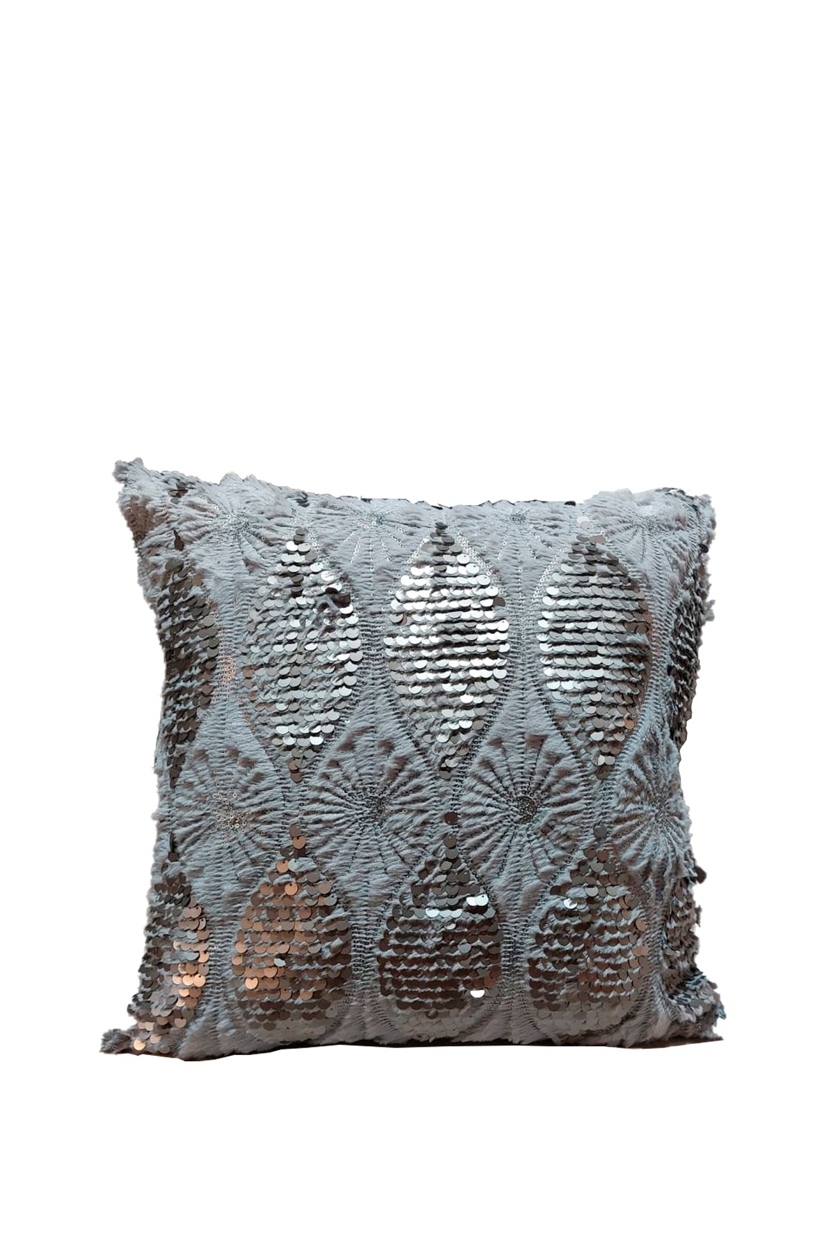 Cojín lentejuela gris