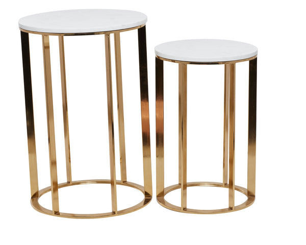 Mesa lateral cubierta mármol blanco