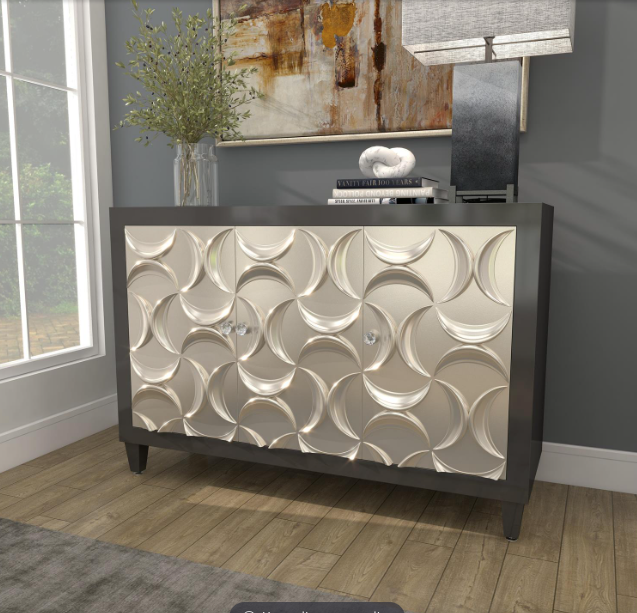 Buffet negro foliado