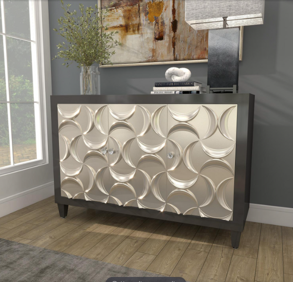 Buffet negro foliado