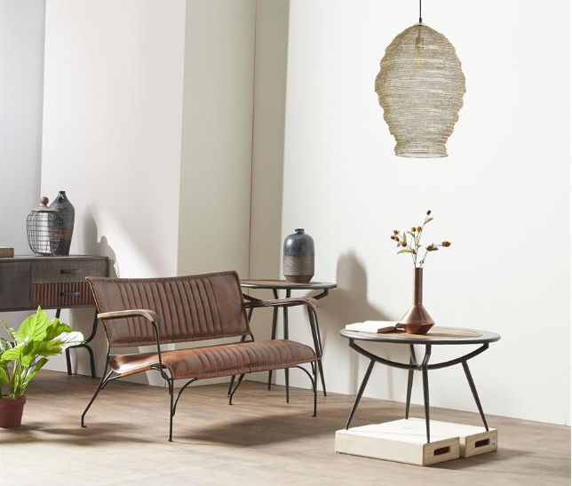 Lámpara colgante panal dorada