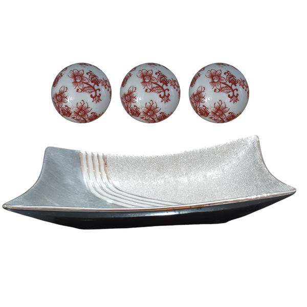 Pack Bandeja Richi y 3 Esferas Rojas