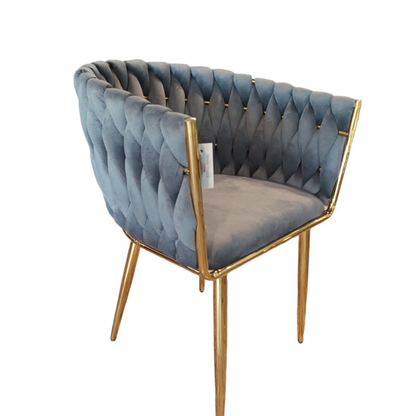 Sitial trenzado gris claro