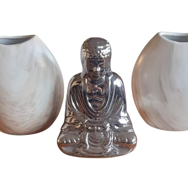 Escultura buda plata