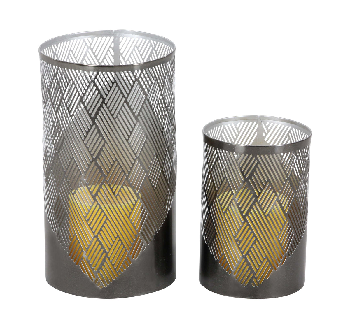 Candelabros rejilla plata