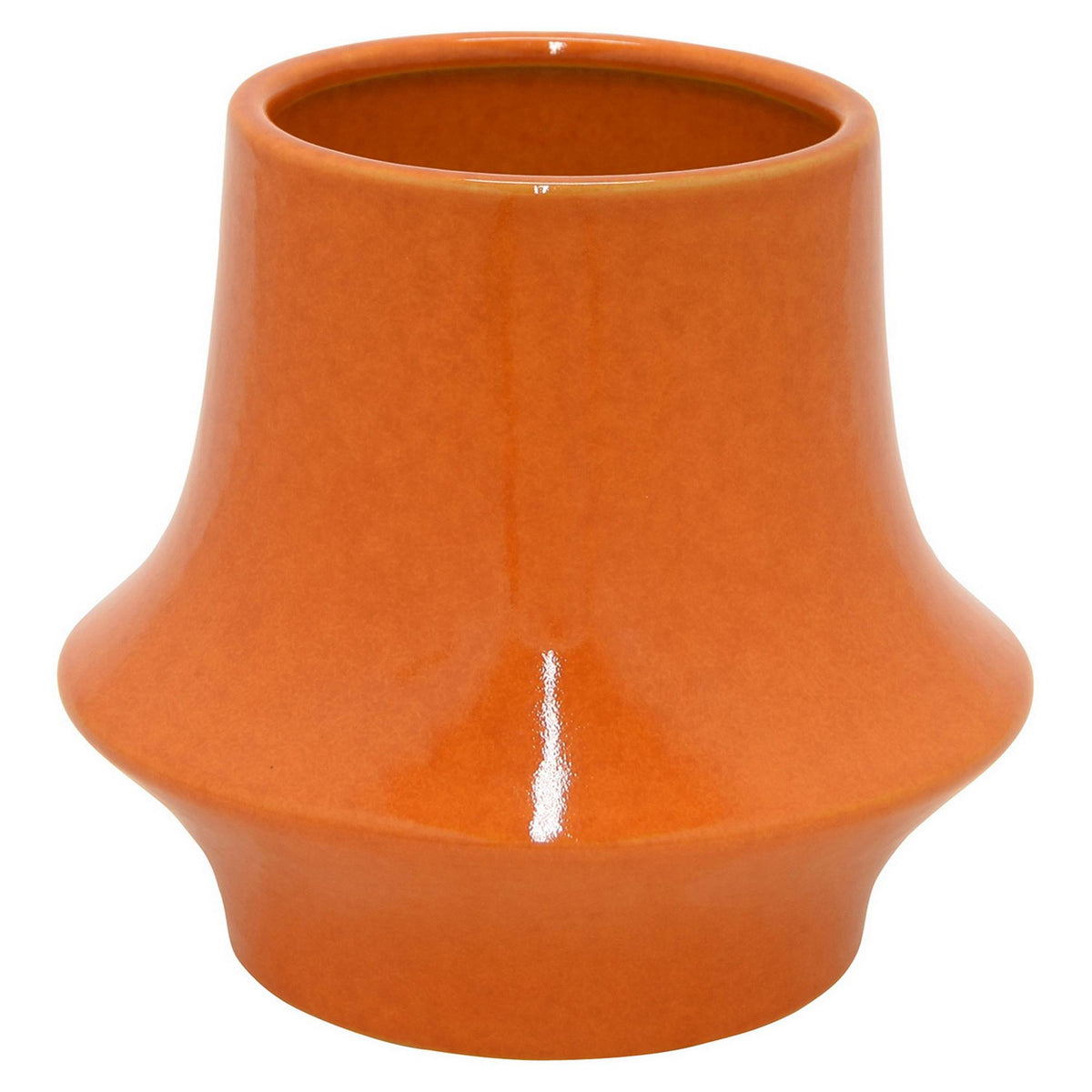 Jarrón naranja bajo