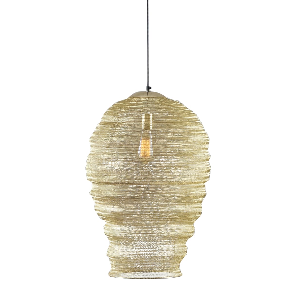 Lámpara colgante panal dorada